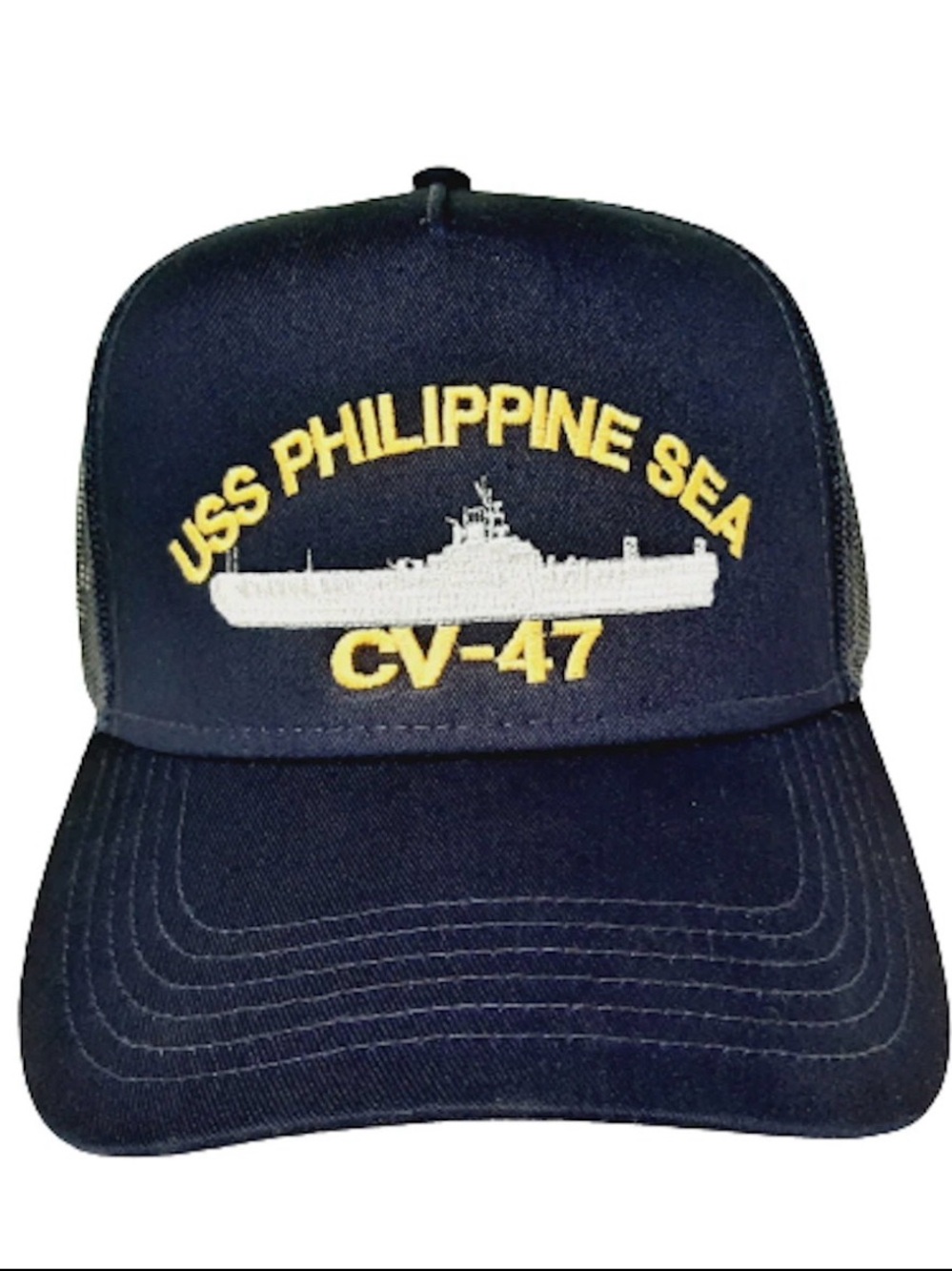 USS Philippine Sea CV-47 Baseball Cap Hat Mesh Snapback Blue Embroidered US Navy